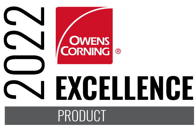 2022 Owens Corning product excellence award San Antonio roofers.